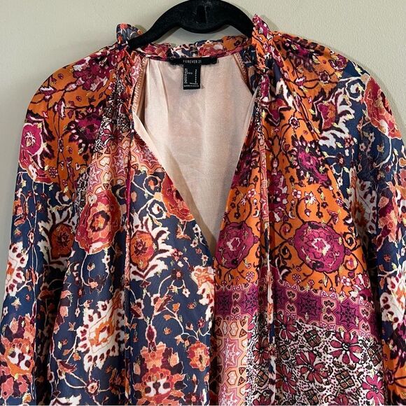 ✨ Forever 21 Women’s Pink Orange Romper Small - Picture 2 of 13